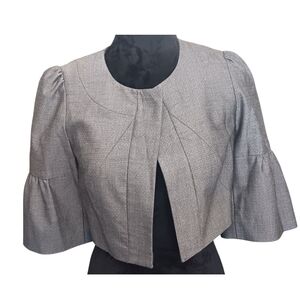 Gray Puff Sleeve Cropped Jacket By The Limited Size XS